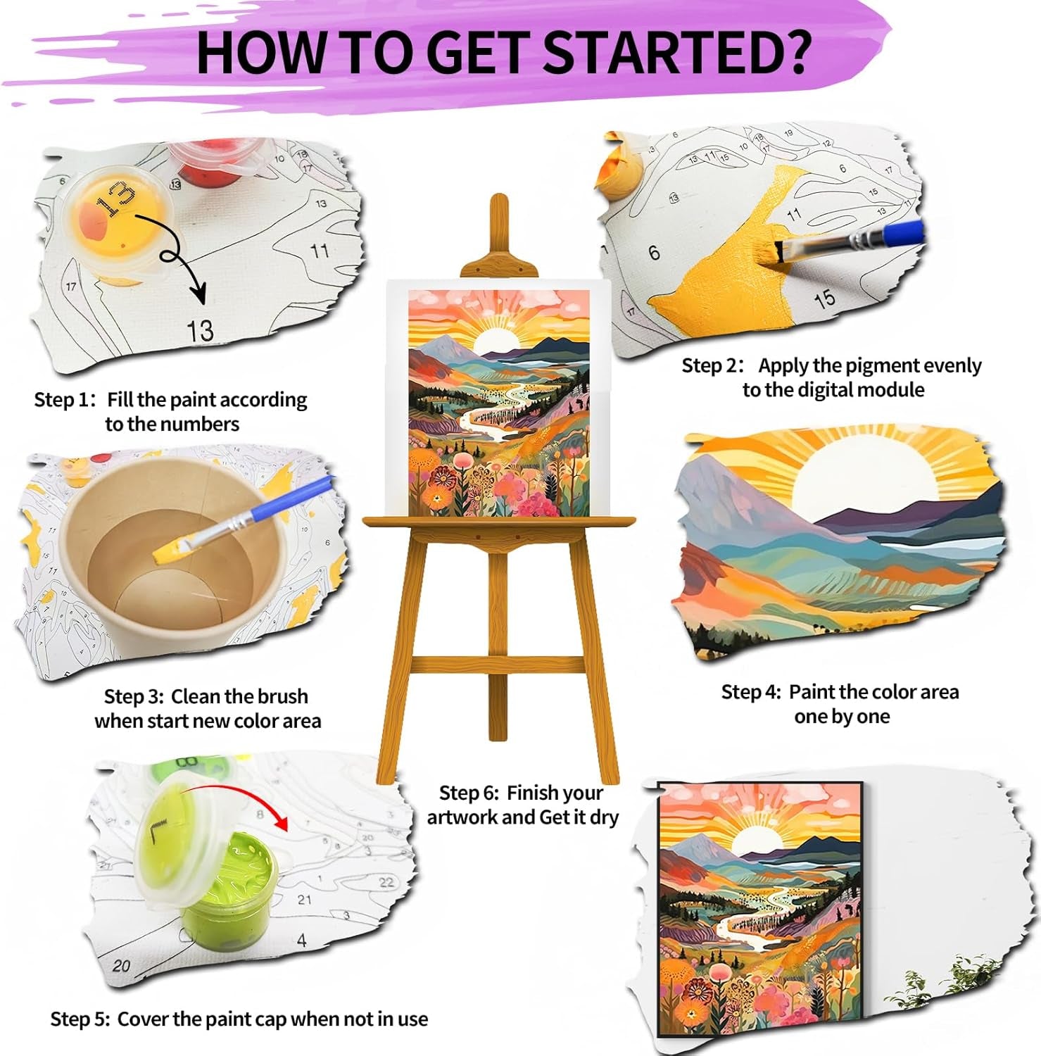 Paint by Numbers Kits for Adults, Landscape Painting by Number Kits on Canvas,Without Frame DIY Color Oil Painting Acrylic Paints,Home Wall Decor 16X20In/40X50Cm