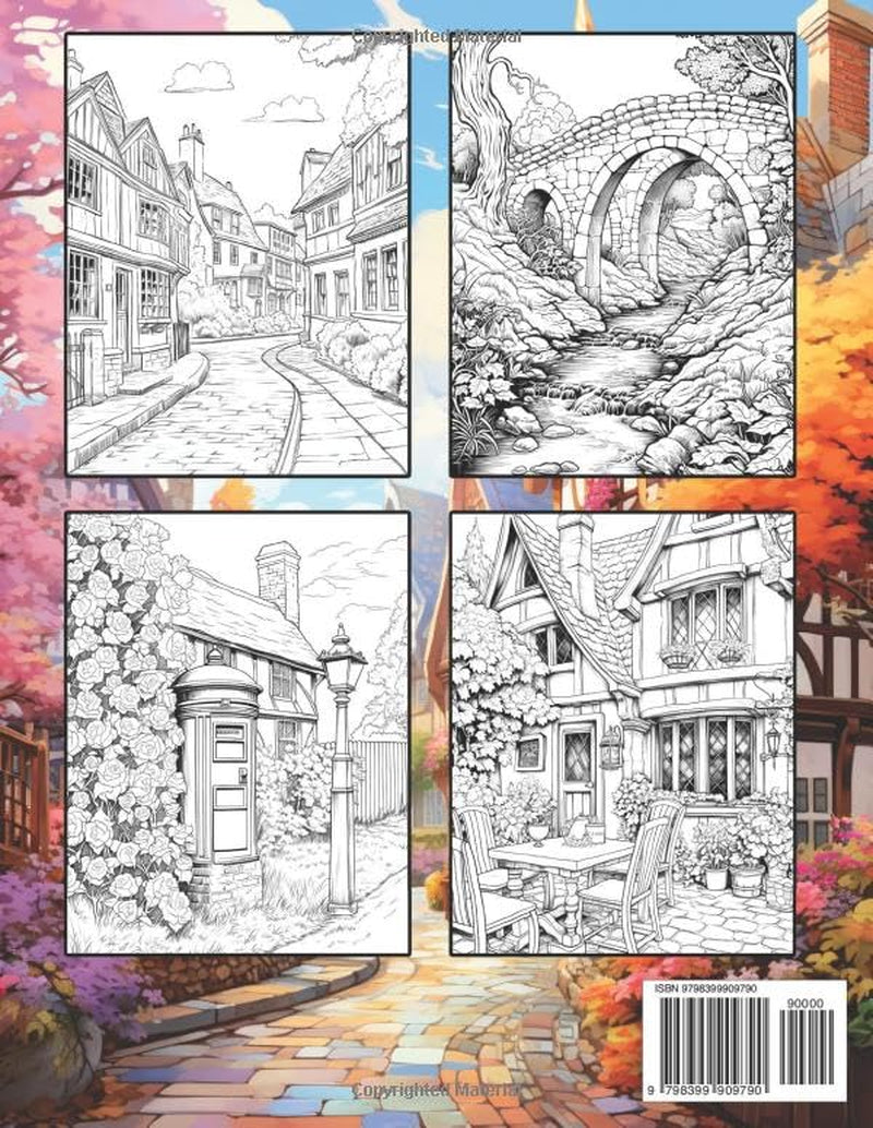 British Countryside: Country Colouring Books for Adults with Beautiful Landscape, Charming Village, Gorgeous Cottage, and Much More