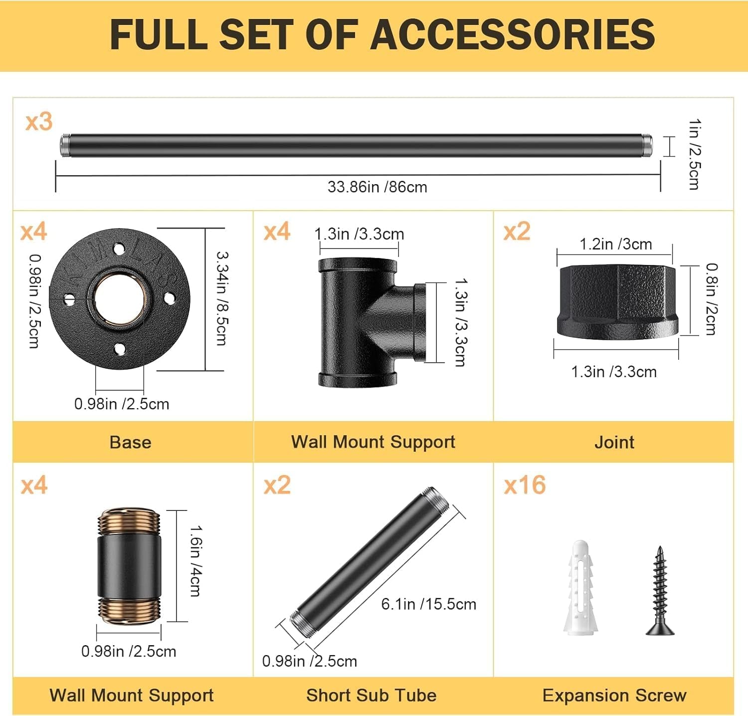3M Wall-Mounted Non-Slip Steel Stair Handrail for Indoor and Outdoor Use - Industrial Pipe Design with Wrought Iron Balustrade and Towel Rail Features