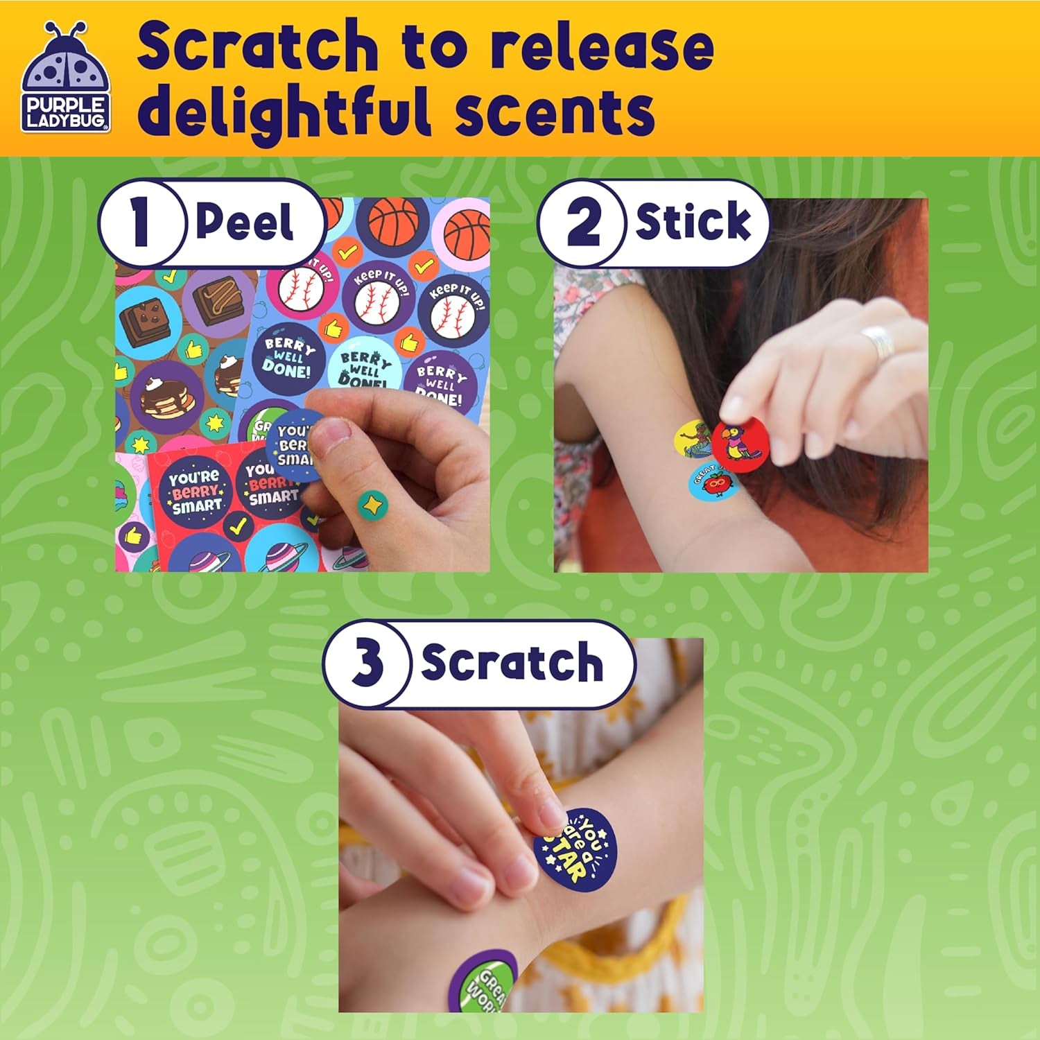 Smelly Stickers for Children and Well Done Teacher Stickers - 1260 Scratch and Sniff Stickers with 15 Unique Smells - Fun Scented Stickers for Kids & Smelly Stickers for Teachers