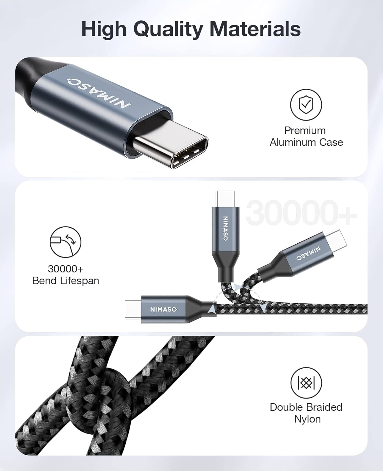 USB C to USB C Cable 2M, USB Type C 100W 20V/5A PD Fast Charging Date Cable with E-Mark Chip for Iphone 15,Macbook Air/Pro Ipad Pro/Air/Mini 6,Galaxy S23 Ultra, Pixel 7 Pro, Huawei Mate 60 Pro