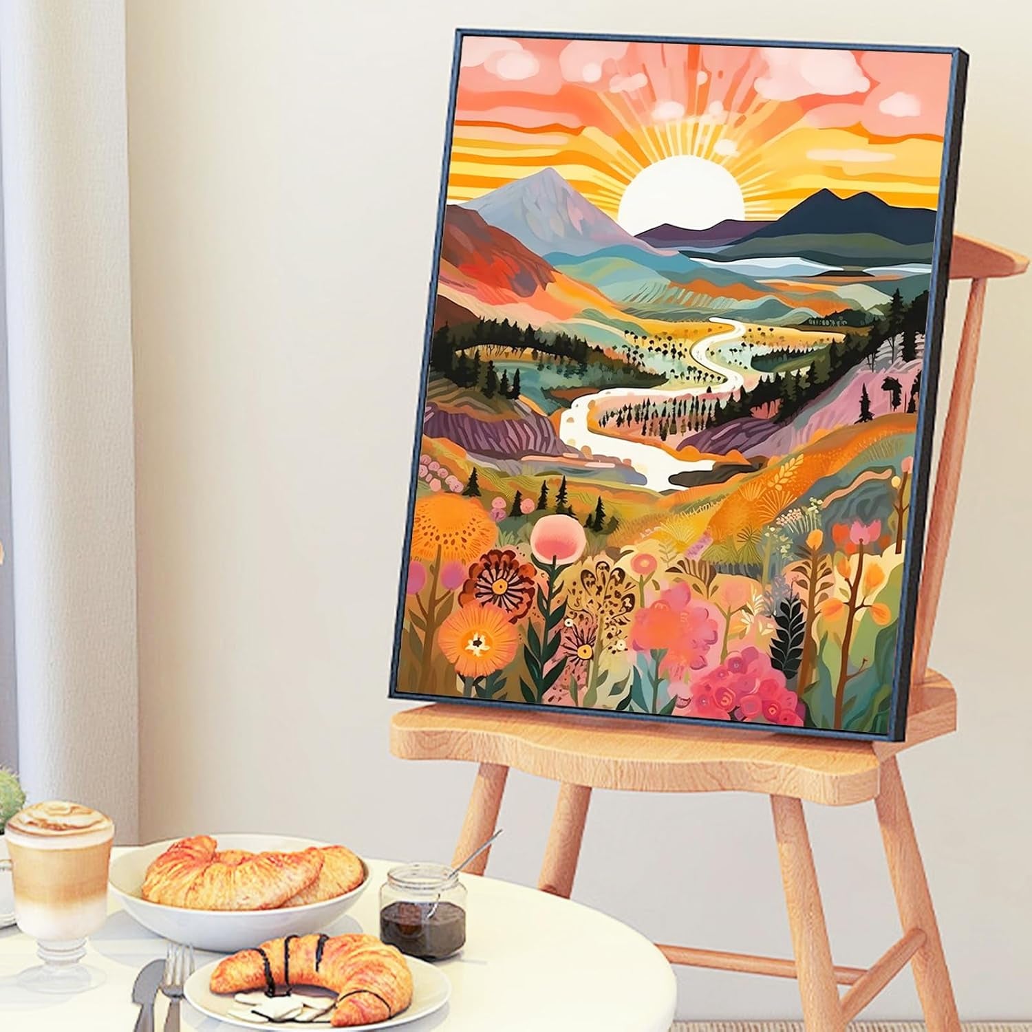 Paint by Numbers Kits for Adults, Landscape Painting by Number Kits on Canvas,Without Frame DIY Color Oil Painting Acrylic Paints,Home Wall Decor 16X20In/40X50Cm