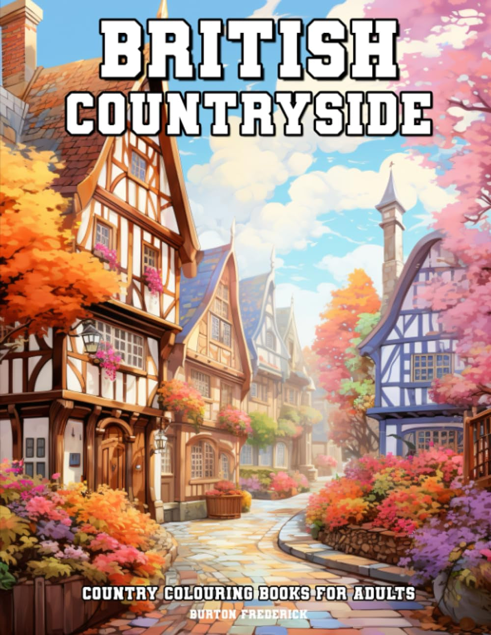 British Countryside: Country Colouring Books for Adults with Beautiful Landscape, Charming Village, Gorgeous Cottage, and Much More