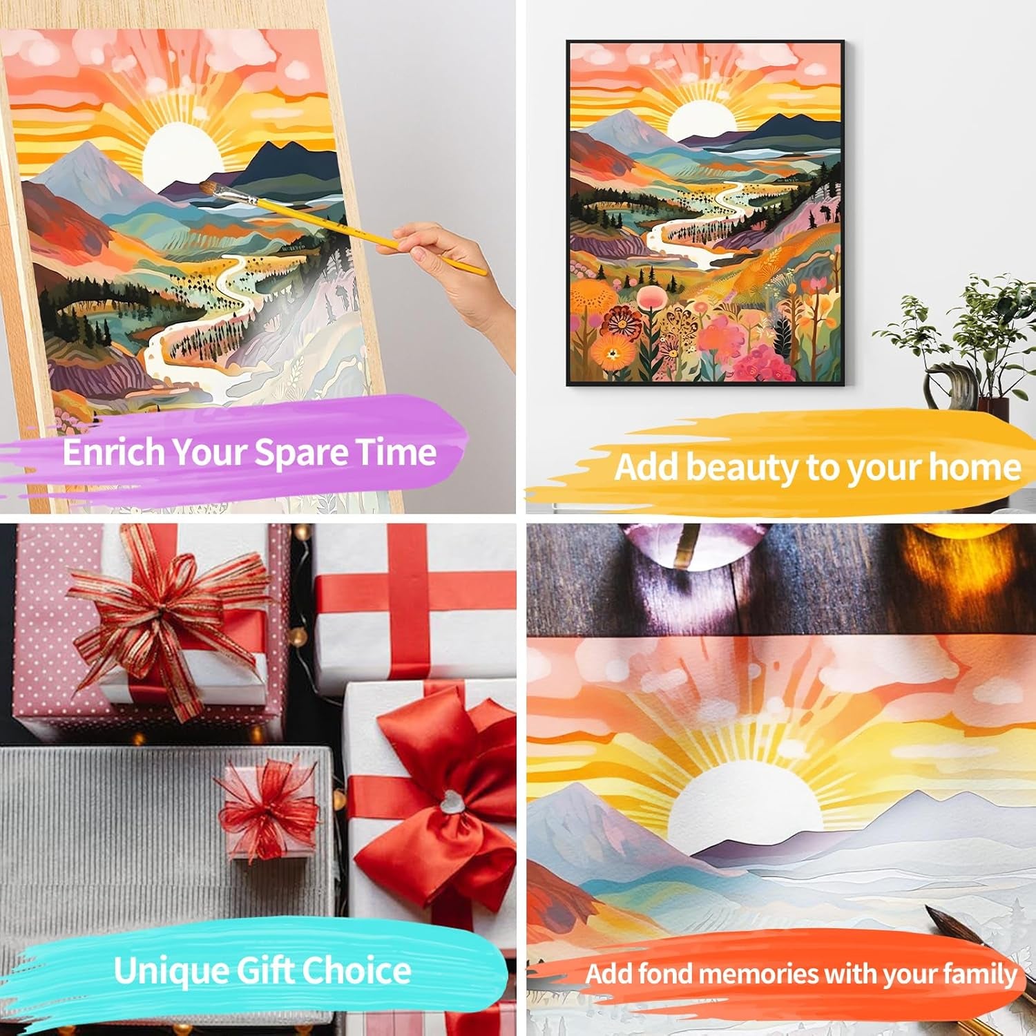Paint by Numbers Kits for Adults, Landscape Painting by Number Kits on Canvas,Without Frame DIY Color Oil Painting Acrylic Paints,Home Wall Decor 16X20In/40X50Cm