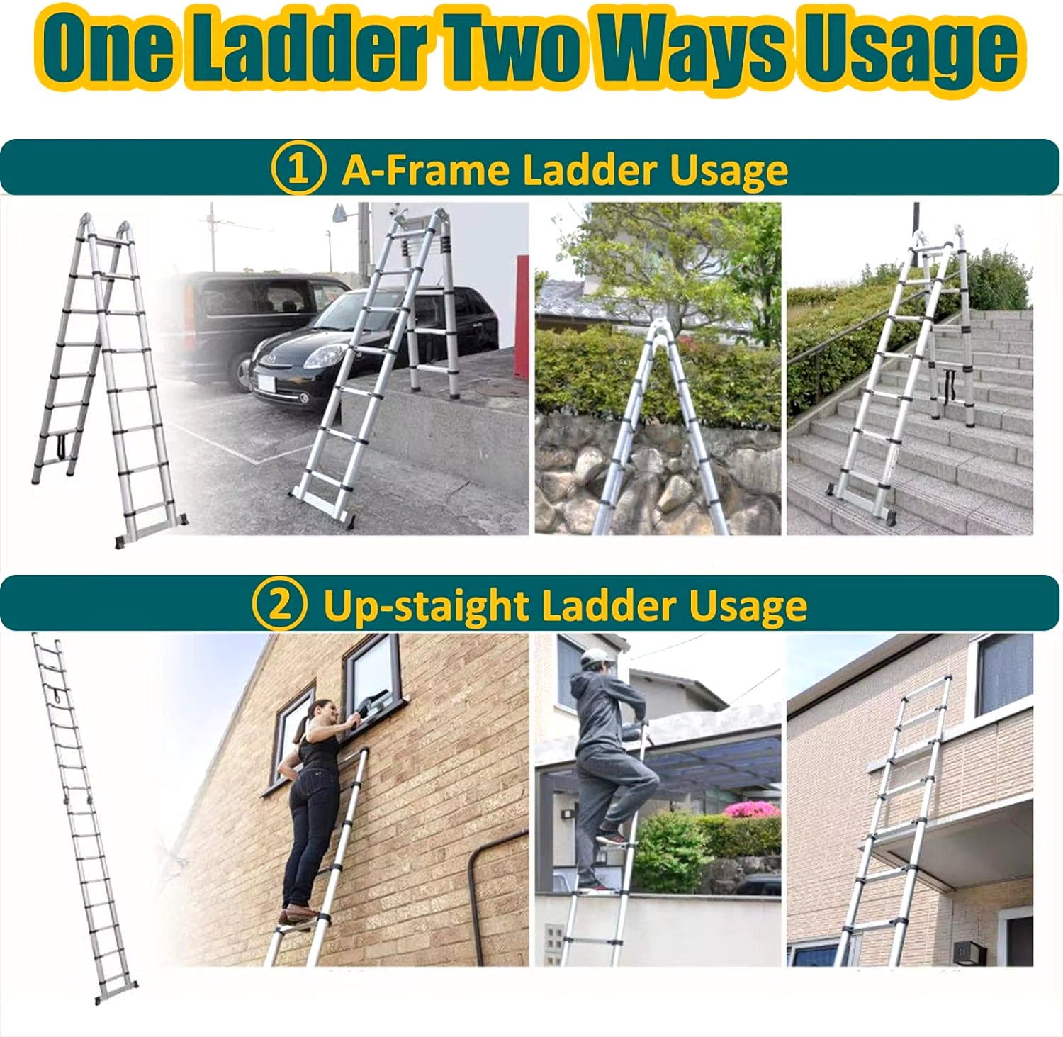 Aluminum Telescoping Extension Ladder