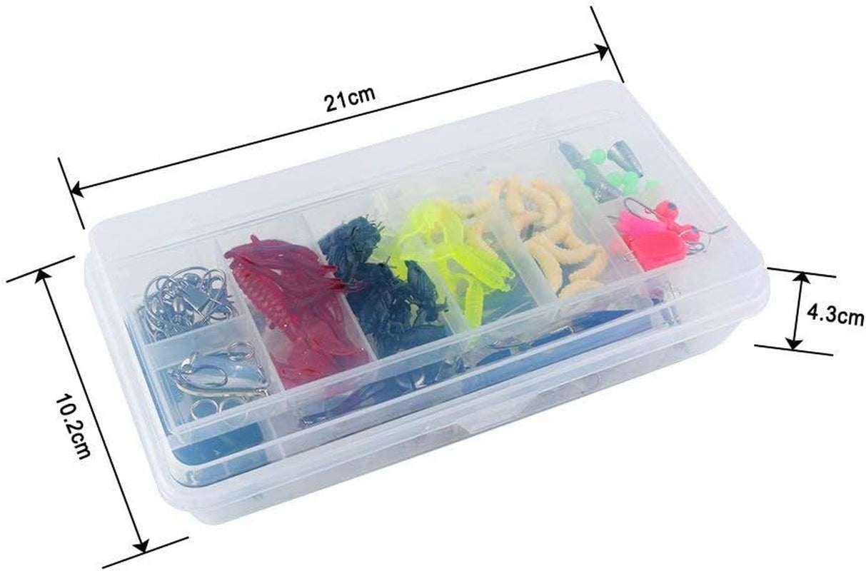 120 PCS Fishing Lures Mixed Including Spinners,Vib,Treble Hooks,Single Hooks,Swivels,Pliers and Tackle Box