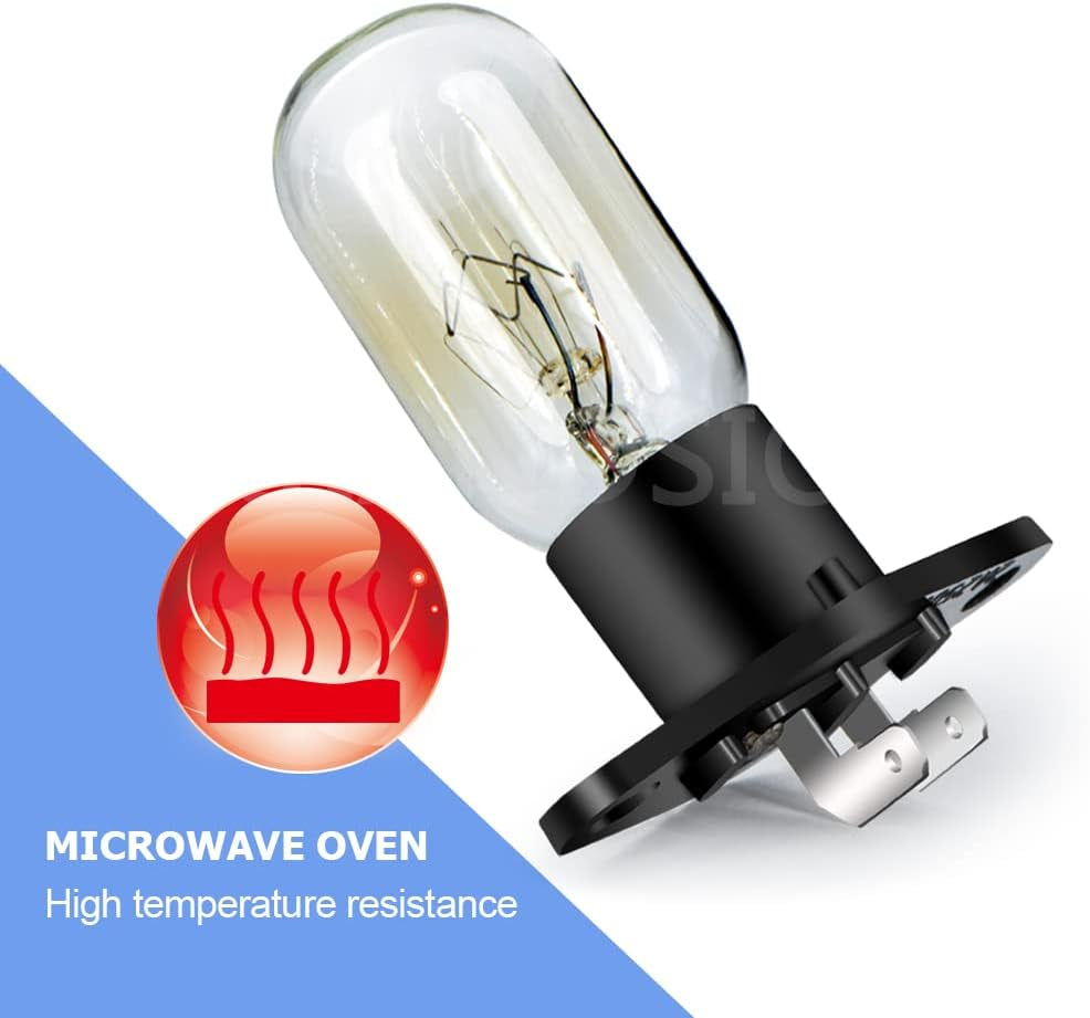 Microwave Bulb Z187 Base 250V 2A 25W Microwave Lamp Bulb for Universal Microwave Pear Oven Lamp, Warm White