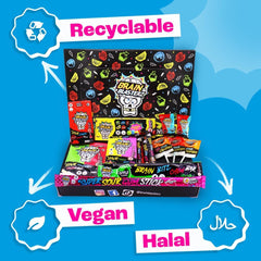 TREAT Sour Sweets Gift Box - Halloween Sweets, Extreme Sour Candy Collection, Vegan Sweets, 14 Pcs, Halal Sweets - Special Edition Items, 1-4 Sourness Levels, American Sweets Gift Box