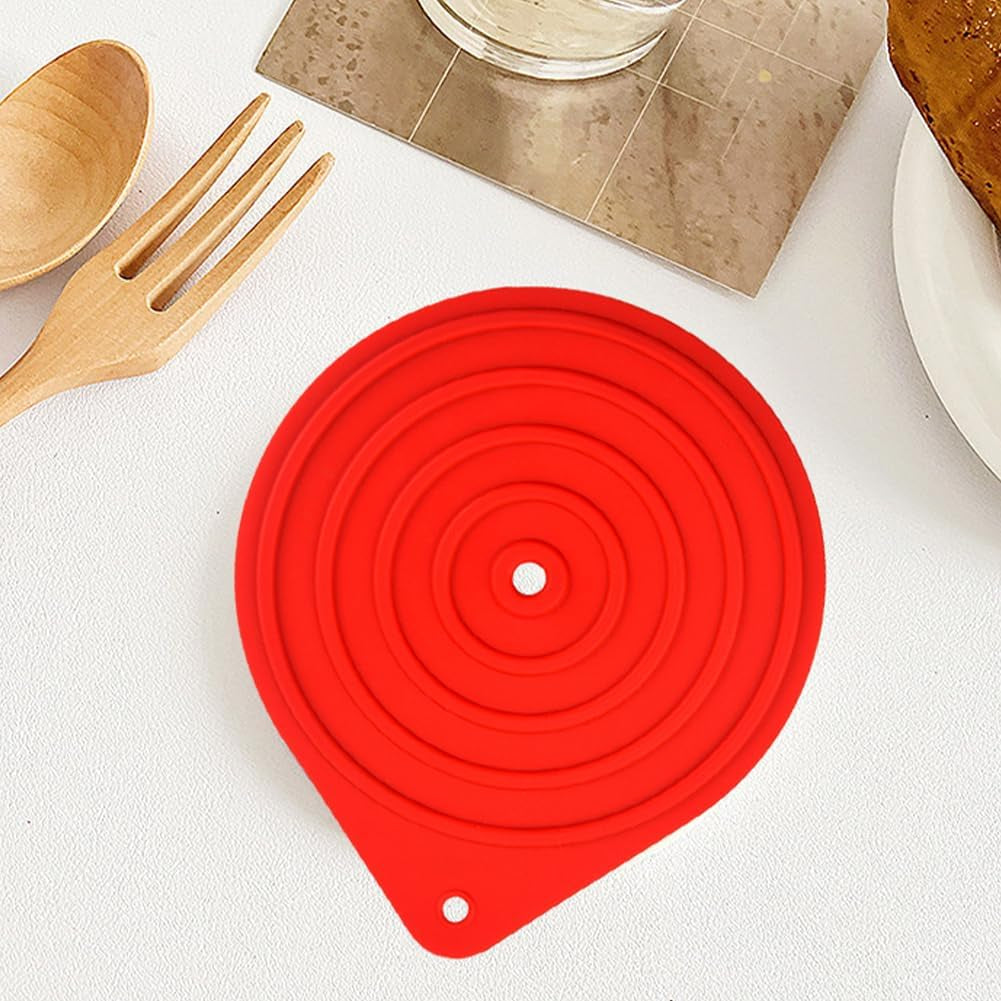 4Pcs Silicone Microwave Plate Warmers Silicone Trivet Extra Thick Silicone Table Mat Heat Resistant Hot Pot Pads Oven Mitt Table Place Mats for Hot Pots Holder Pads(Color:Red)