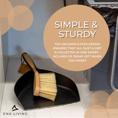 Bamboo Dust Pan & Brush Set, Eco-Friendly Dustpan & Brush, Perfect for Household Cleaning, Sturdy & Effective Dust Pan, Bamboo Sweeping Brush, Stylish & Sustainable Brush & Pan Set