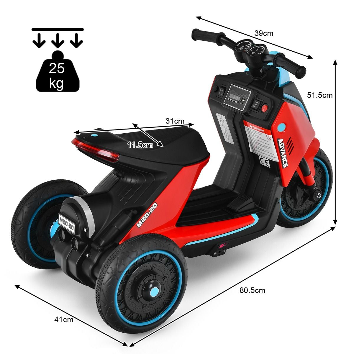 3 Wheels Kids Electric Motorbike with Music