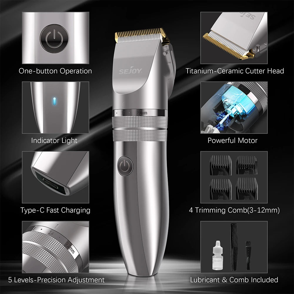 Hair Trimmer for Men Hair Clippers for Barbers Electric Trimmer Rechargeable Cordless Shaver (Oii Not Included)）