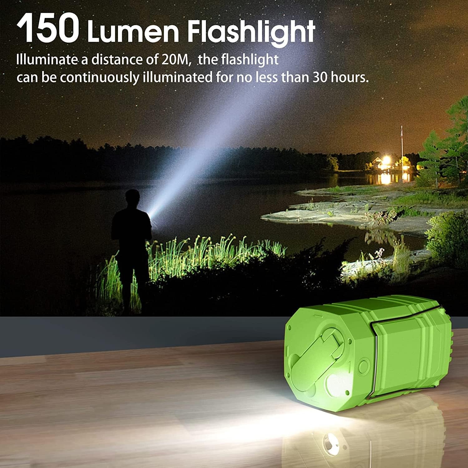 Ultra Bright Collapsible Hand Crank LED Flashlight