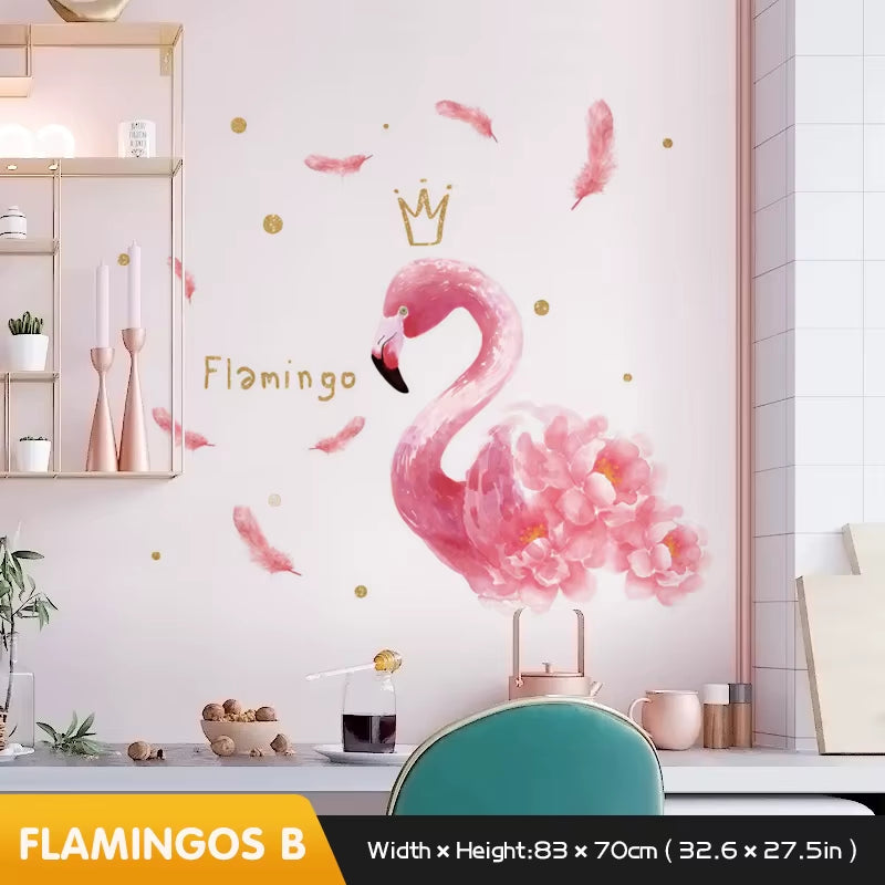 Love Flamingo Wall Sticker