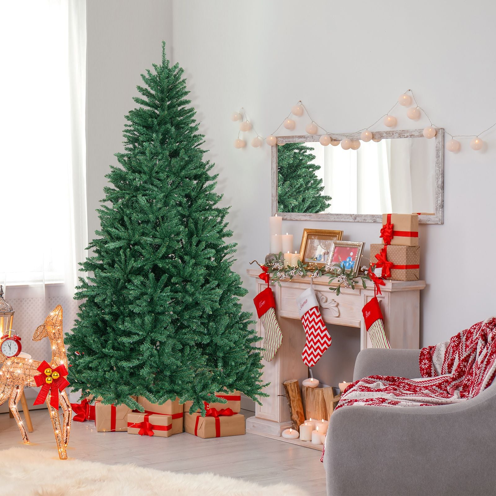 180/225Cm Artificial Christmas Tree with PVC Branch Tips