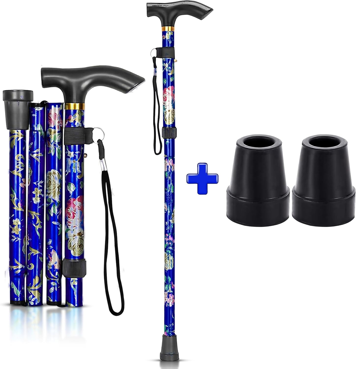 Folding Walking Stick for Ladies Walking Stick 93CM (FOR ALL Heights)- Heavy Duty Durable & Foldable Walking Sticks for Women, Extendable & Collapsible Mens Walking Stick