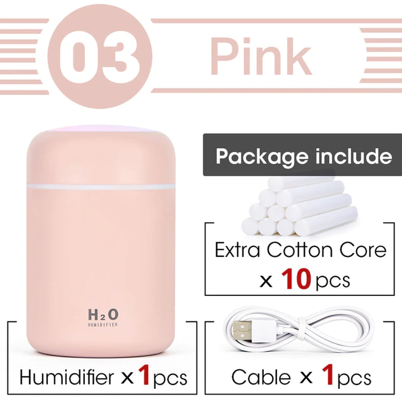 Humidifier Portable USB Ultrasonic Colorful Cup Aroma Diffuser Cool Mist Maker Air Humidifier Purifier with Light for Car Home