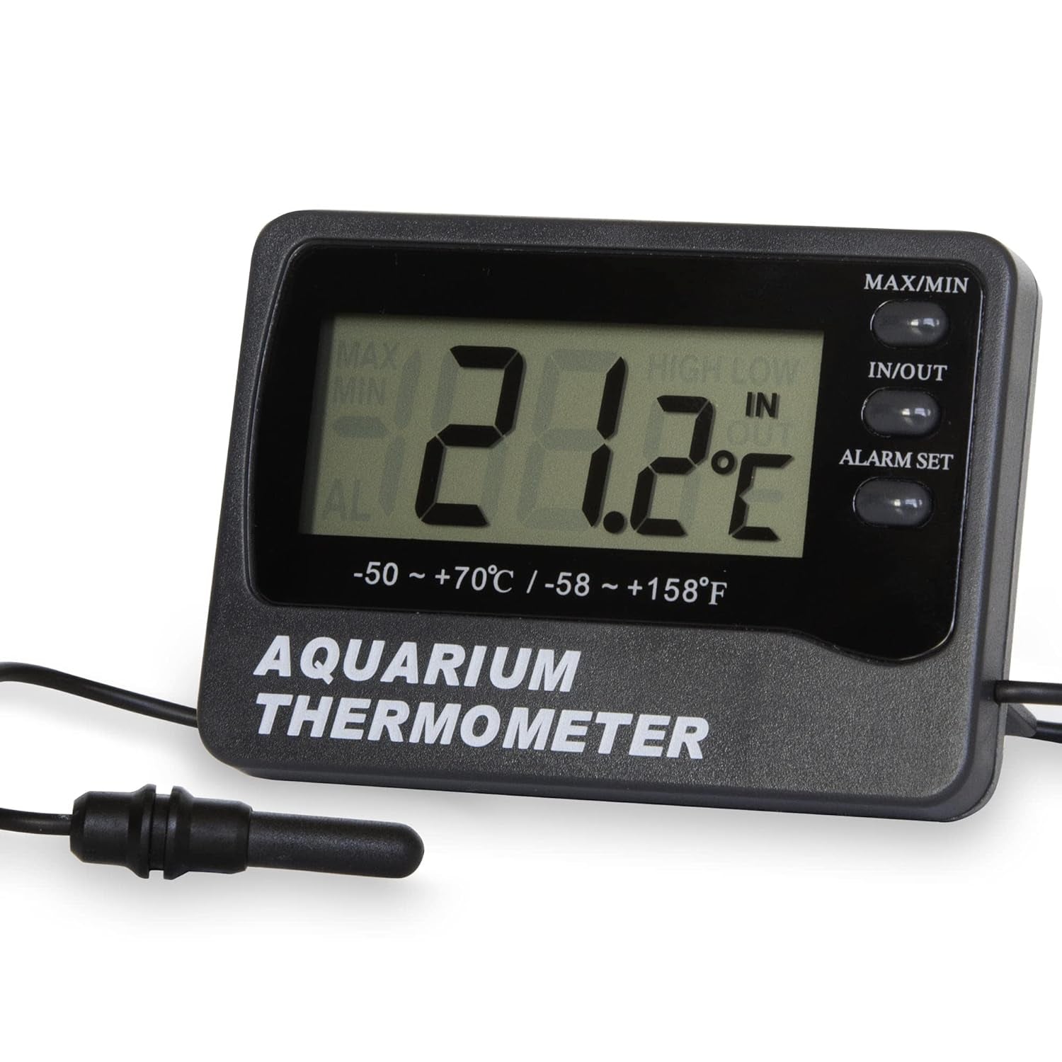 Aquarium Thermometer LCD Digital Thermometer with Suction Cup Fish Tank Water and Room Temperature Thermometer for Fish Tank Aquarium