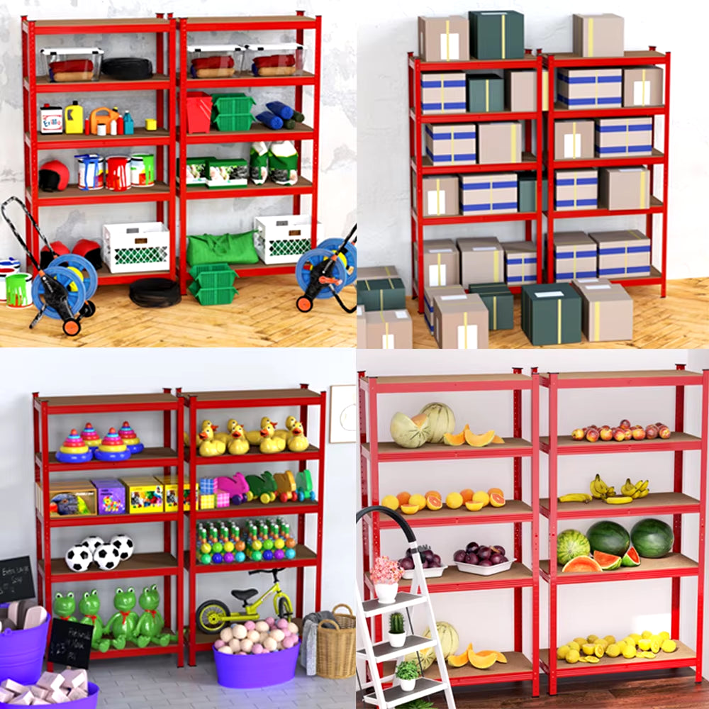 Shelving Unit for Garages & Sheds 150X70X30Cm Racking Storage Shelves Strong Metal Shelving 5 Tier Boltless Storage Unit