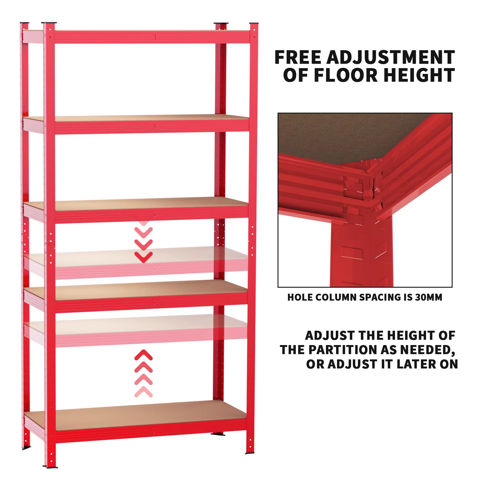 Shelving Unit for Garages & Sheds 150X70X30Cm Racking Storage Shelves Strong Metal Shelving 5 Tier Boltless Storage Unit